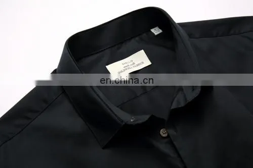 High Quality Custom Designs Man Black Oxford Dress Shirt photo-3