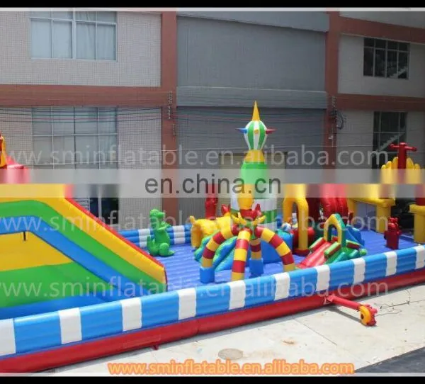 Commercial Giant Pvc Inflatable Playground Amusement Park Equipment , Trampoline Made in China Manufactere photo-3