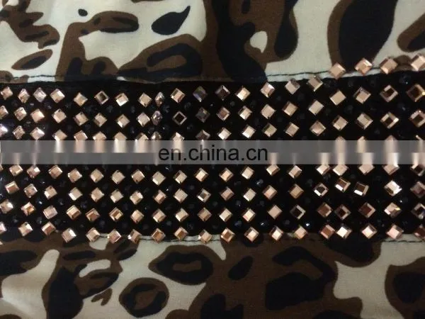 Women's Lycra (Stretchable) Animal Printed & Golden Stone Work Burqa / Casual Wear Fashionable Cheetah Print Bukha photo-3