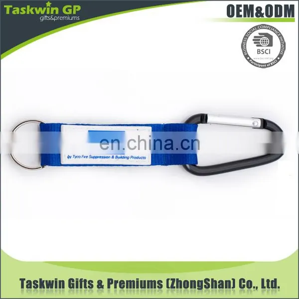 2018 Most Fashion Promotional Logo Customized Orange Material Carabiner Short Lanyard photo-2