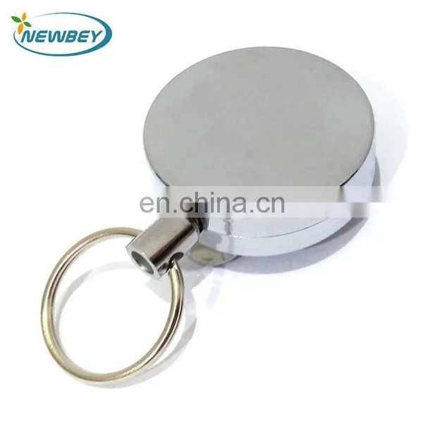 Custom Yoyo Round Chrome Metal Retractable Badge Reel With Steel Cord photo-2