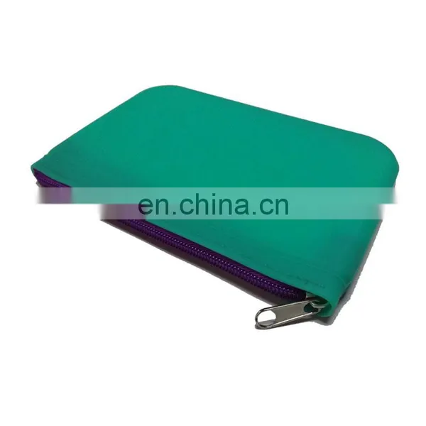 Factory Both Side Plain Design Zipper Cosmetic Purse Wallet Kids Pencil Case Silicone Bag photo-4