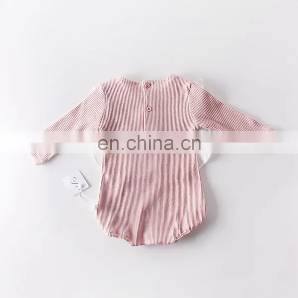 Button Style Infant Baby Jumpsuit Ribbed Cotton Soft Baby Cotton Romper photo-2