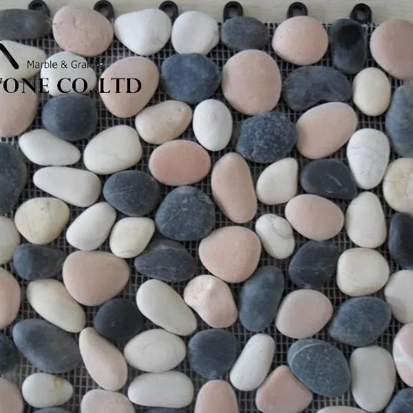Factory Supplier Black and White Round Pebble Stone photo-3