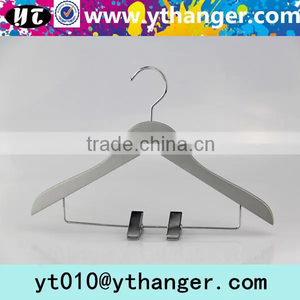 YY0527 Blue Kids Flat Wooden Hanger Custom Wooden Baby Clothing Wooden Hanger Supplier's Choice photo-5