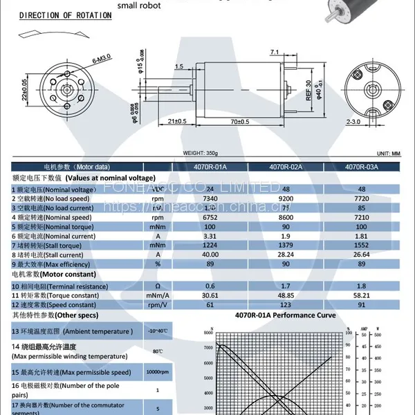 4070R 40 mm Micro Coreless Brush dc Electric Motor photo-2