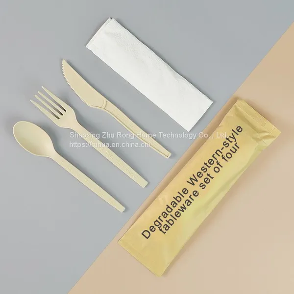 Set Of Four Western Tableware/PLA Degradable Tableware