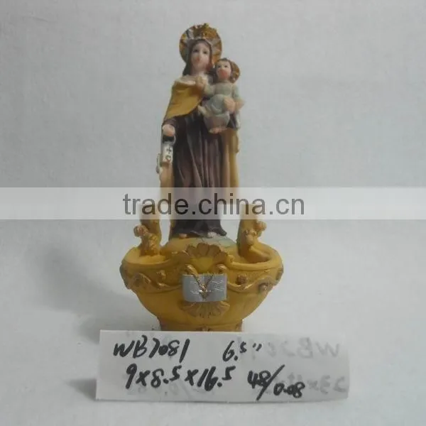 Polyresin Religious Holy Cup With Saint Figurine for Sale photo-2