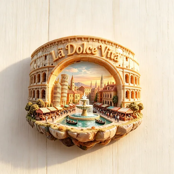 Multi-style Tourist Craft Souvenir Set Including 3D Fridge Magnet, Pet Name Tag, Decorative Commemorative Plate photo-4