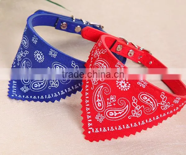 Small PU Pet Dog Collar Printed Triangle Towel Hot Style Pet Products Manufacturer Wholesale photo-4