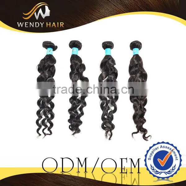 Indian Human Hair Extensions Black Color French Curl Hair Weaving photo-3