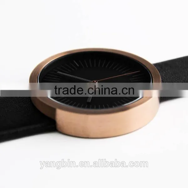 2016 Popular Cheap Price Pure Gold Genuine Leather Quartz Watch photo-5