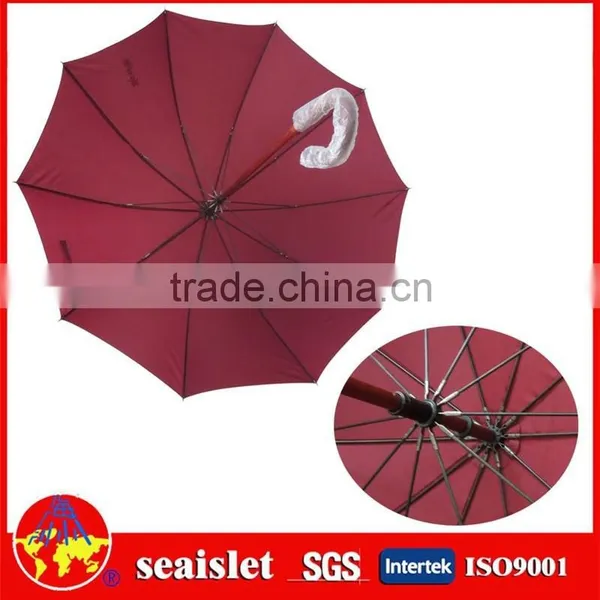 Pongee Fabric High Quality Wooden Umbrella for Sale