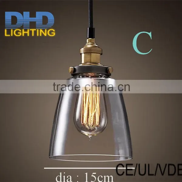 LOFT Lamp Vintage Pendant Light Glass Shade Edison Vintage Pendant Lamp E27 Fitting Industrial Pendants