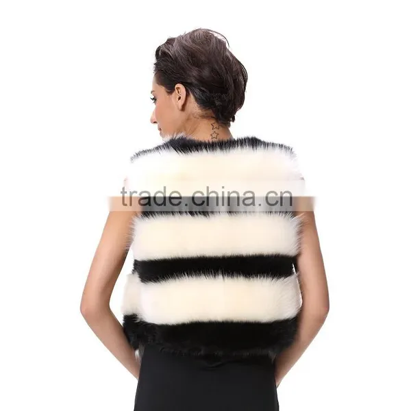 Fashion Ladies Sleeveless Tops Beautiful Strip Outwear Vest photo-3