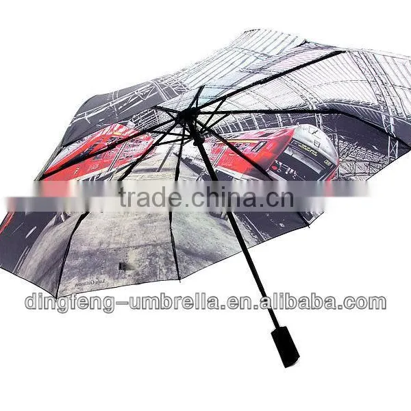 3 Folding Gift Umbrella Wholesale Good Umbrellas With Heat Transfer Printing photo-2