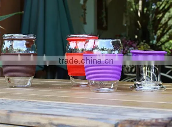 Heat Resistant Glass Cups With Silicon Rubber Case for Personal Use photo-3