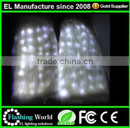 Light Up White LED Furry Leg Warmers - Rave Costume Fluffies LED Fluffies photo-3