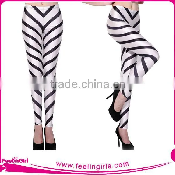 Hottest Golden Supplier Wholesale Strip Women Leggings Pants photo-2