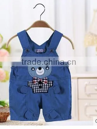The Decimal Point Baby Bib Kids Summer Cotton Shorts Denim Pants Boy Cartoon Children Summer Thin Section photo-3