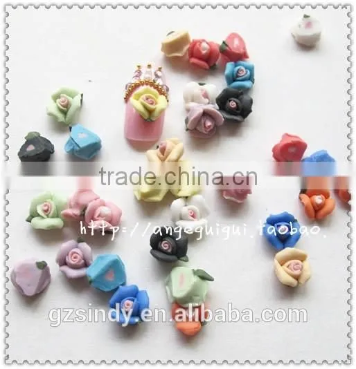 Wholesale 3D Manicure Ceramic Flower Rose Rhinestone Nail Art Handmade Ceramic Flowers 3D Ceramic Flower ZX:TC806 photo-3