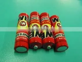 White Elephant R6 AA UM-3 PVC Jacket Dry Cell Battery HIGH CAPACITY