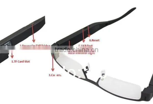 Factory Direct Black Video Recorder Webcam 720P Hidden Cam Glasses16gb photo-3