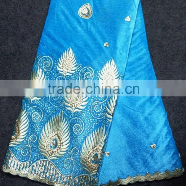 High Quality African Velvet Lace Fabric for Party Dresses photo-2