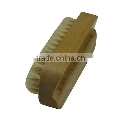 Horse Hair Face Bristles Wooden Bath Body Brush photo-2