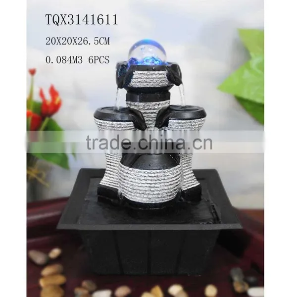Plastic Base Resin Water Fountain for Home Indoor Decor