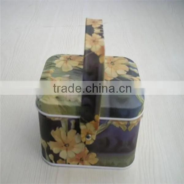Unique Shaped Metal Tea Can With Handle photo-2