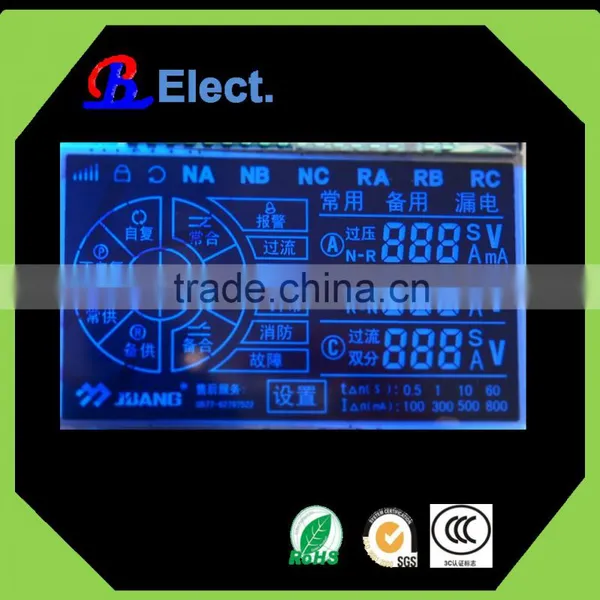 Negative Autoreclose Circuit-breaker Lcd Display, Segment Module With Blue Led