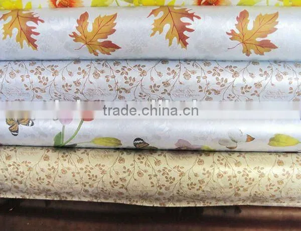 Pvc Non-woven Flower Design Flannel Backed Vinyl Tablecloth, Latest Design Printing Flannel Backed Vinyl Tablecloth