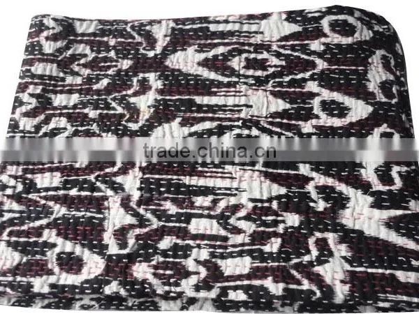 RTKQ-3 Wholesale Vintage Kantha Quilts / Bed Covers Traditional Ikat Kantha Quilt Kantha Handwork From Jaipur