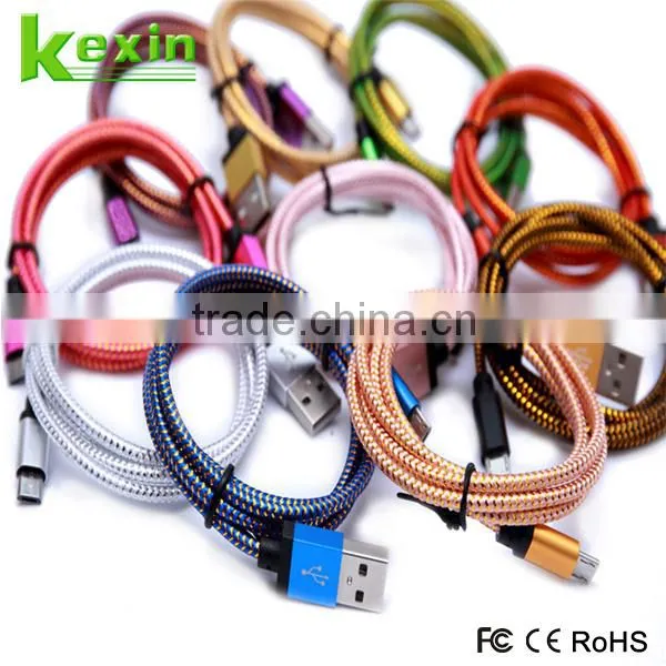 High Quality Colorful Braided Micro Usb Charging Data 5pin Cable for Android Mobile Phone photo-2