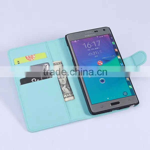 High Quality Leather Holster Card Wallet Folio Stand Flip Case Cover for Samsung GALAXY Note Edge N915 photo-3