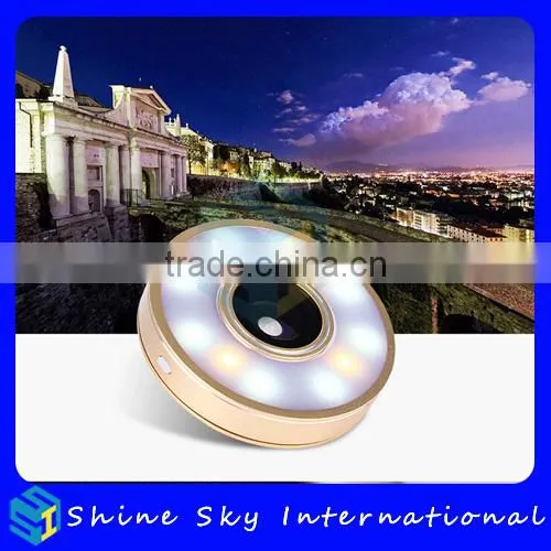 Universal 3 in 1 Smartphone Camera Wide Angle/Marco/Fisheye Lens With Selfie Light photo-3