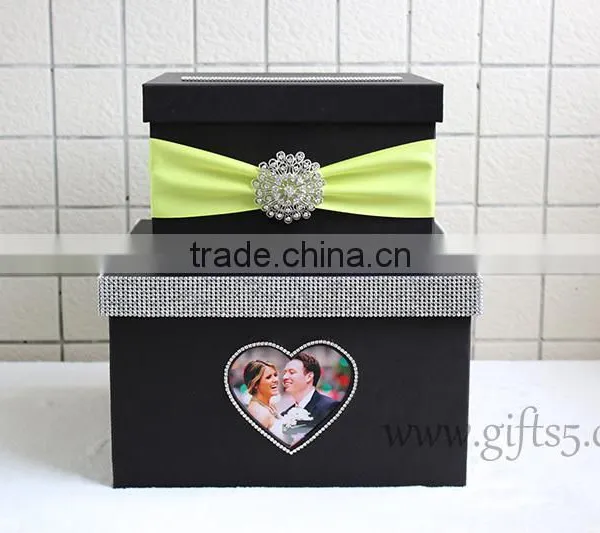 Elegant Black Wedding Gift Box With Photo Frame photo-2