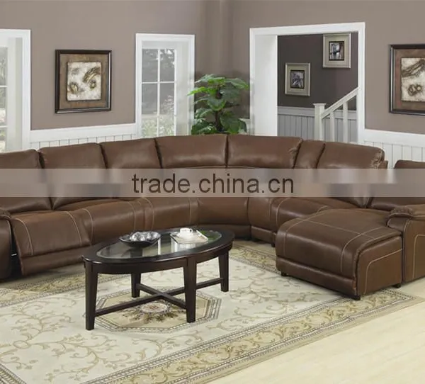 Corner Genuine Leather Sofa Set Modern Brown Sofas and L Shaped Sofa Cover photo-5