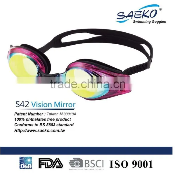 Vision Mirror - Quality Comfortable Eye Seal Mirrored Lens Swimming Goggles Anti-fog Adult photo-2