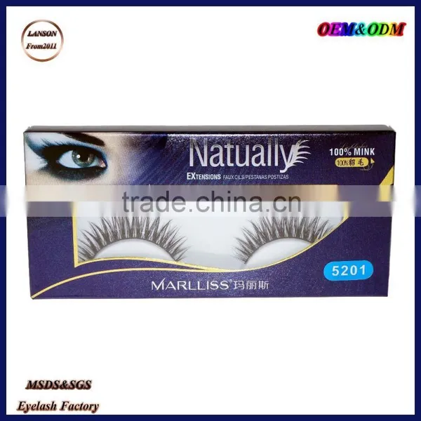 Popular Designs Marlliss Private Label 3d Mink Eyelashes,5201 Real Mink Strip Eyelashes Wholesale photo-4