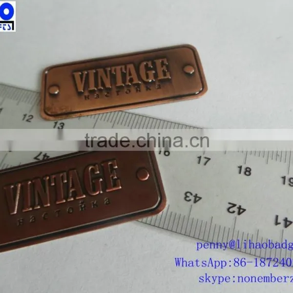 Shiny Gold Rectangle Shaped Metal Brand Logo Labels Design photo-3