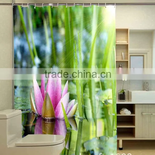 Digital Printed Green Plants Shower Curtain photo-2