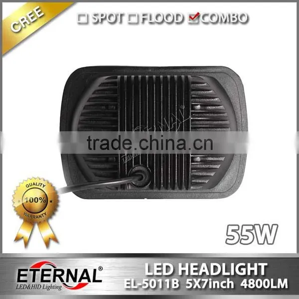 55W High Power 5x7" Led Headlight Replacement Bulb Sealed Trims for 79-01 H6054 Jeep Cherokee Ni-ssan Honda photo-6