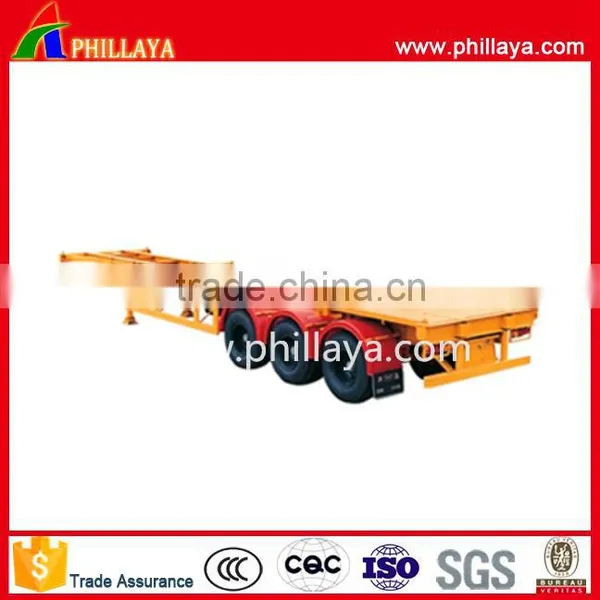 2017 Top Sale 3 Axle 40ft 20ft 45ft Skeleton Flatbed Container Trailer for Sale photo-1