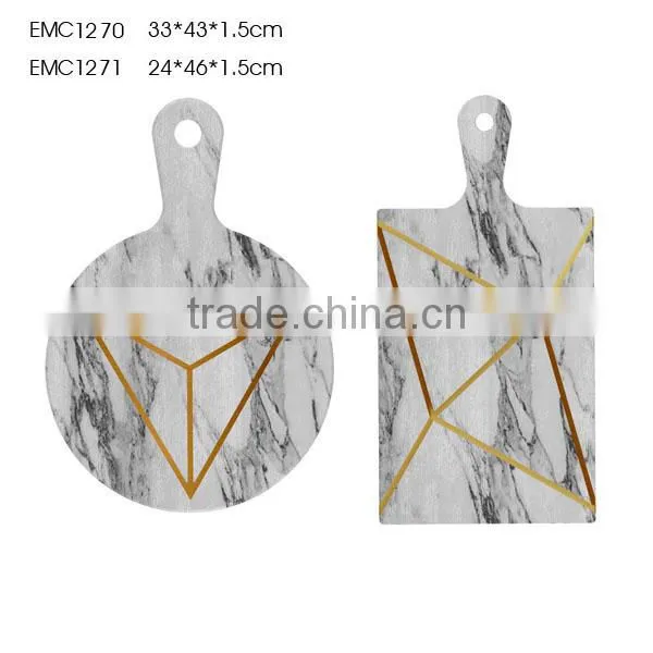 Gold Line Decorative Black Marble Cutting Board Set photo-2