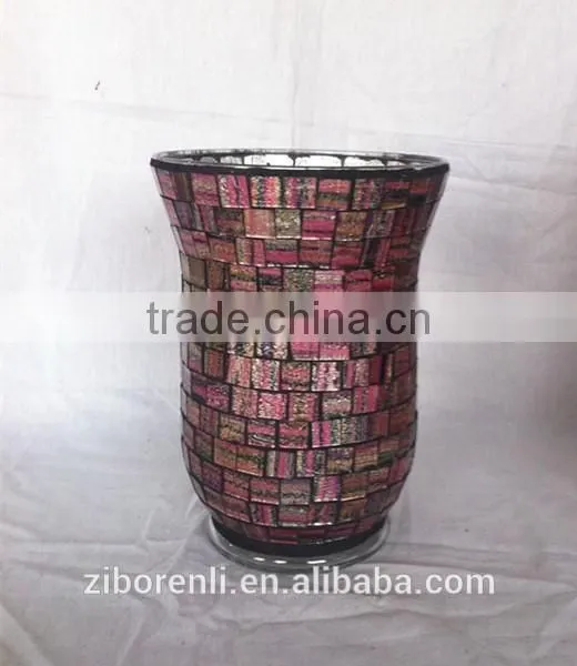 Color Mosaic Modern Flower Vase Tall Glass photo-5
