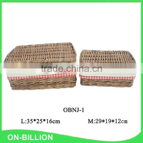 Sundries Storage Decorative Mini Knitting Wicker Handle Basket photo-4