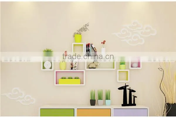 Wall decor display wood cube shelf acrylic tv riser acrylic tv holder