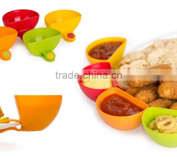 4 PCS Set Plastic Dip Clip Colorful Bowl Clip Mini Plate Sauce Clip photo-5